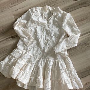 H&M - white mini puff dress - Jacquard dress